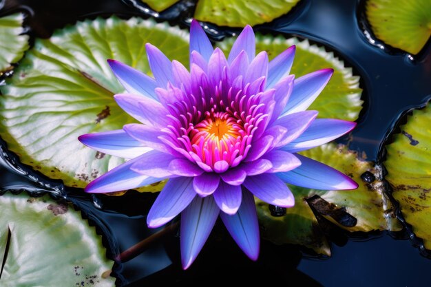 Photo blue lotus in natural water