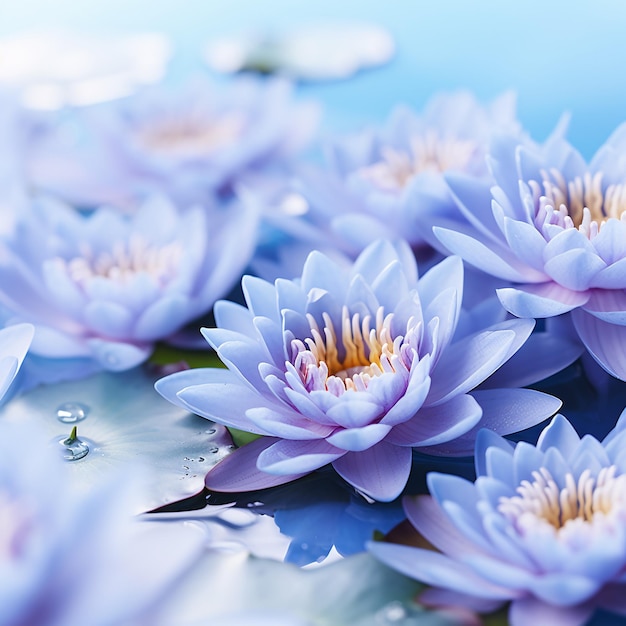 Photo blue lotus nymphaea caerulea flower background