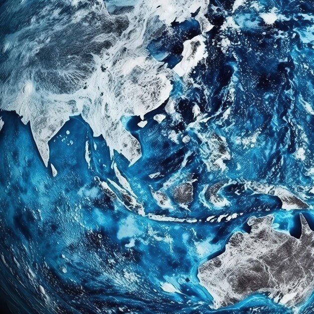 Blue marble background Ai generated Image