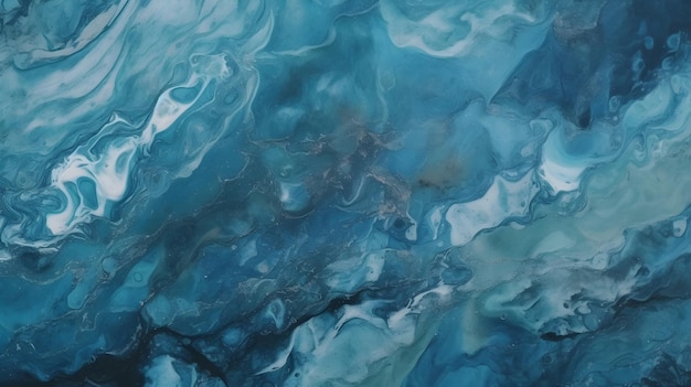 涼しい色の巻きの青い大理石のパターン
