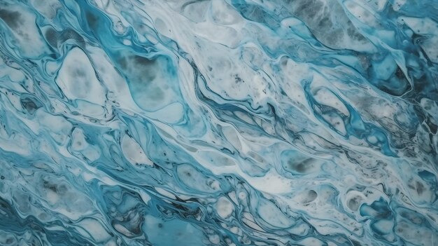 Blue Marble Pattern with Swirls of Cool Tones