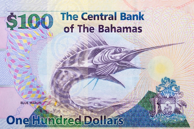 Blue Marlin from Bahamian money