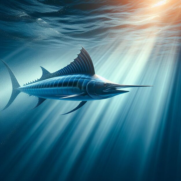 blue marlin in sea