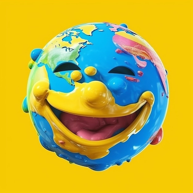 A blue mask with the face of a smiley face on it