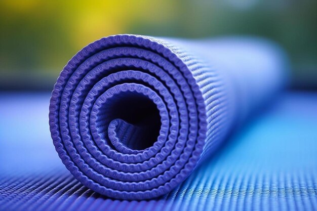 Photo a blue mat with a purple mat that says  push ups