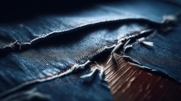 Foto abbigliamento in materiale blu, tessuto in denim di cotone