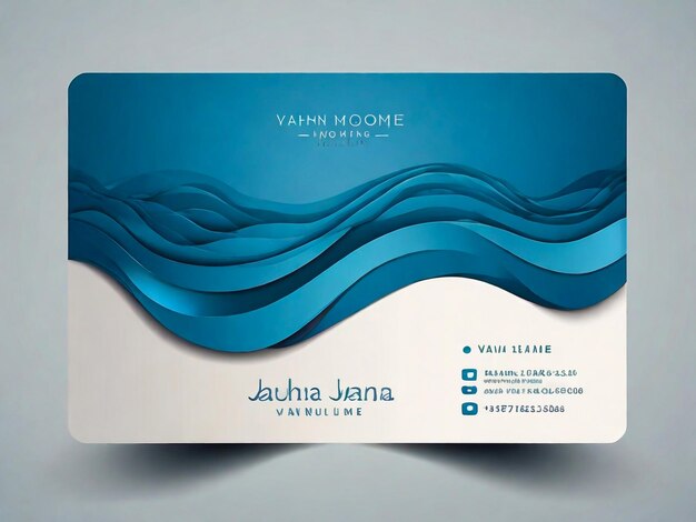 Blue minimal wavy business card