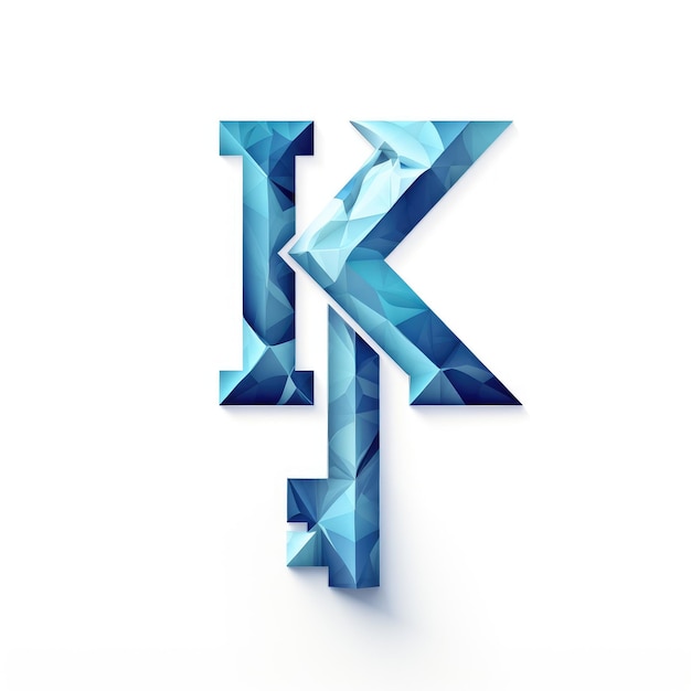 Blue Minimalism The Elegant Kshaped Stylized Letter Key Logo