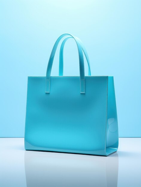 Blue minimalist shopping bag