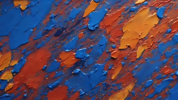 Blue mix of paints on paper
