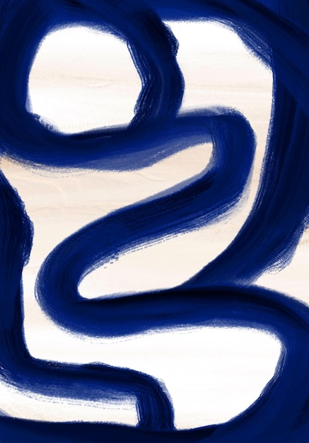 青のモダンな抽象的なペイント ブラシ 手描きのブラシ ストローク アート