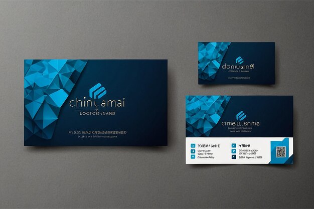 Blue modern creative business card and name card horizontal simple clean template vector design