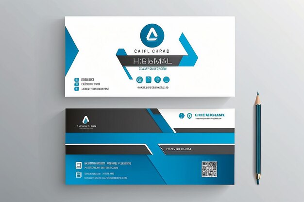 Blue modern creative business card and name cardhorizontal simple clean template vector design