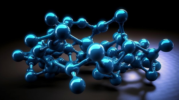 A blue molecule is shown in this image.