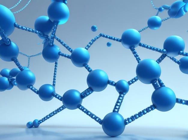 Структура голубой молекулы Фон художественное изображение