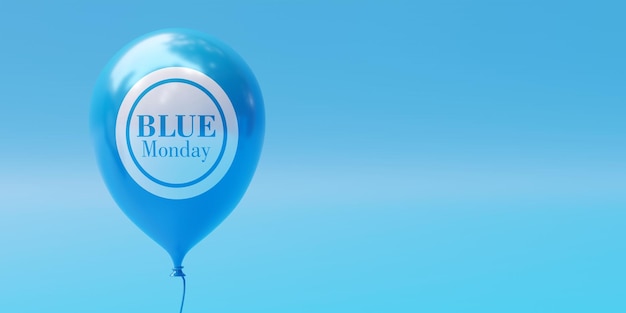 Blue monday balloon on a blue background