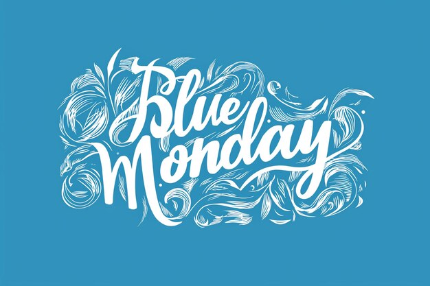 Photo blue monday calligraphy