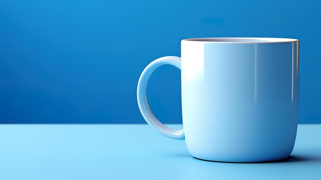 Photo blue monday cup on a blue background bright color generative ai