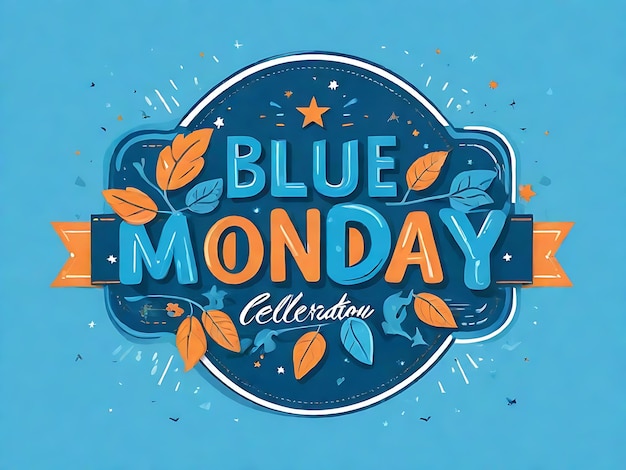 Blue Monday Vector Graphic for Vibrant Celebrations Flat Design Inspiration