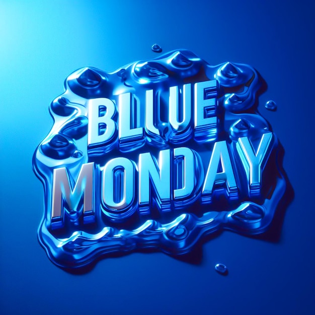 Blue Monday with blue background