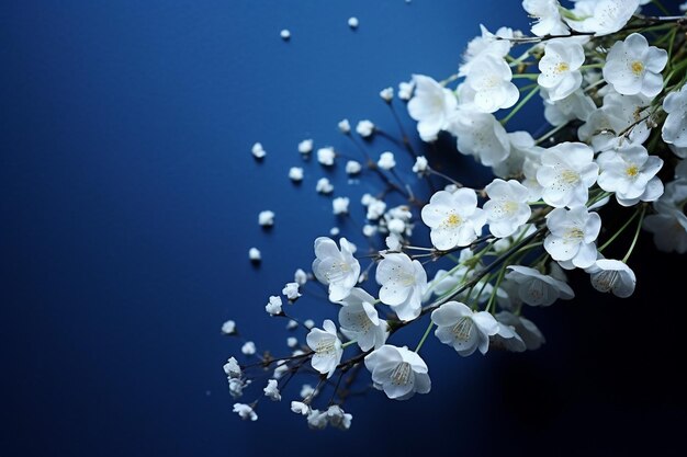 Photo blue moon with white flowers