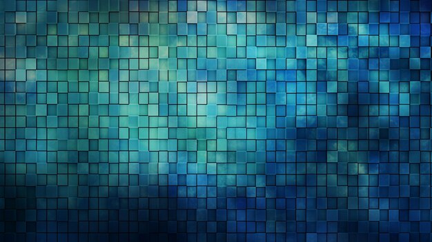 Photo blue mosaic tiles with a blue background