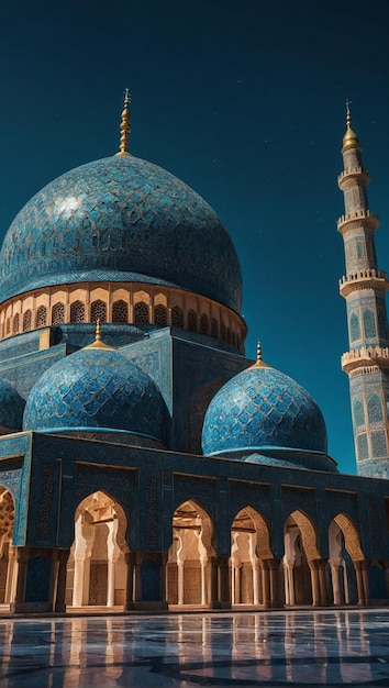 a blue mosque with a blue dome and a blue dome