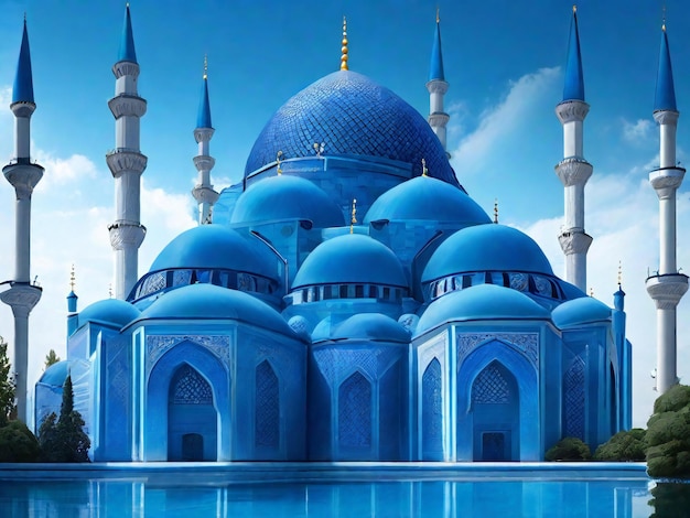 青いドームの青いモスク