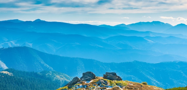 Blue mountains and hills