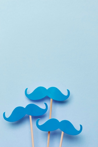 Blue moustache on a Blue background Prostate cancer awareness month