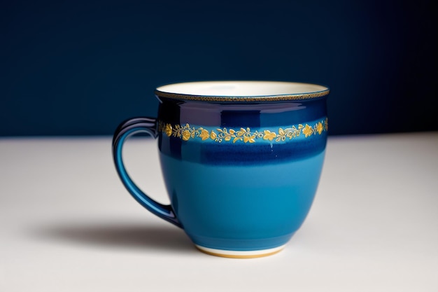 A blue mug Tranquil Serenity A Captivating Blue Mug Generative AI