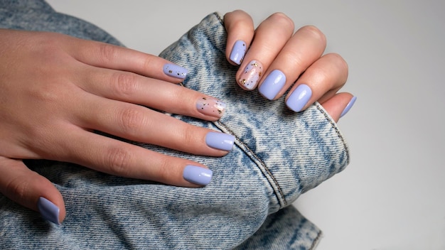 Photo blue nail art