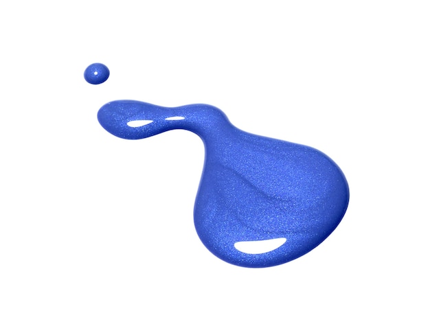 blue nail polish isolated on white