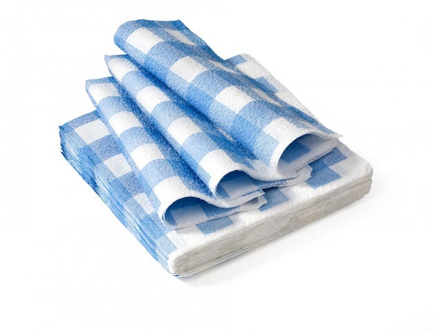 Blue napkins isolated