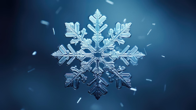 Photo blue navy snowflake