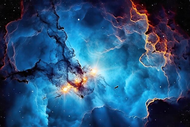 Blue nebula deep space background space exploration future concept other constelations view