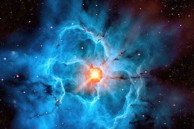 Blue nebula deep space background space exploration future concept other constelations view