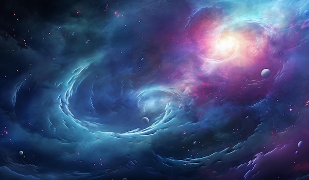 голубая туманность галактика галактика обои в стиле искусства аэробреска темный магента и светлый янтарь