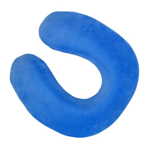 Blue neck pillows isolated on white background