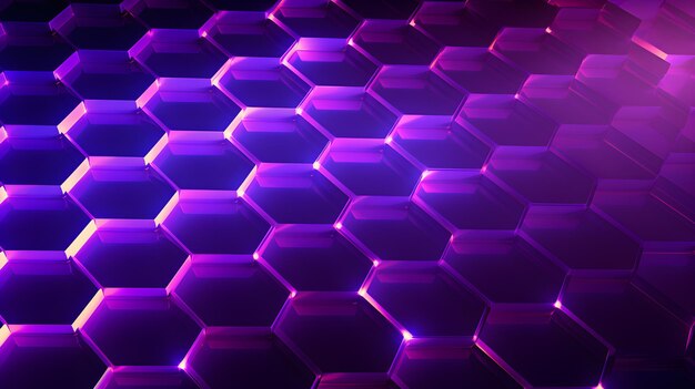 Blue neon honeycombs hexagonal background