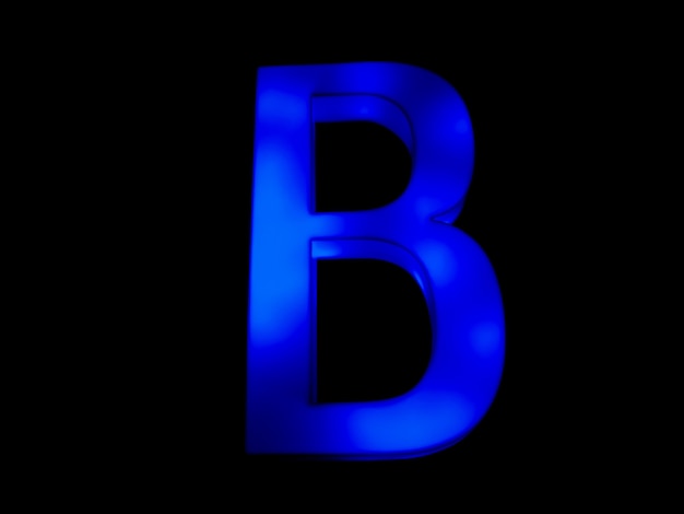 Foto lettera b neon blu