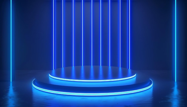 blue neon light with a blue background of a heater