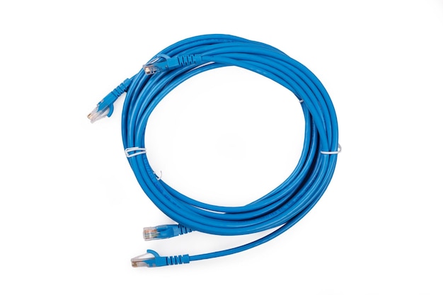 Blue Network Cable with molded RJ45 plug