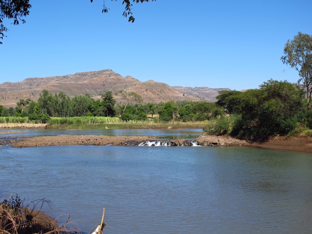 Fiume nilo azzurro in etiopia, africa