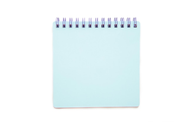 Blue notebook isolated on the white background