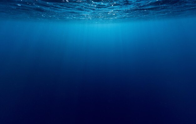 Blue ocean seawater underwater background