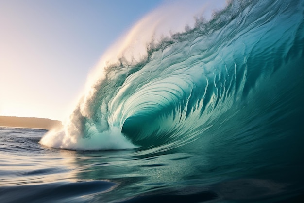 Blue Ocean Surfing Wave Generative AI