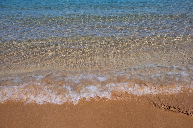 Blue ocean wave on sandy beach Beach in sunset summer time Beach landscape Tropical seascape calmness tranquil relaxing sunlight