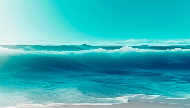 Blue ocean waves on the beach