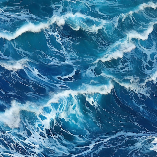 Blue ocean waves seamless texture